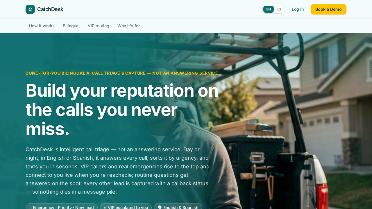 CatchDesk homepage preview